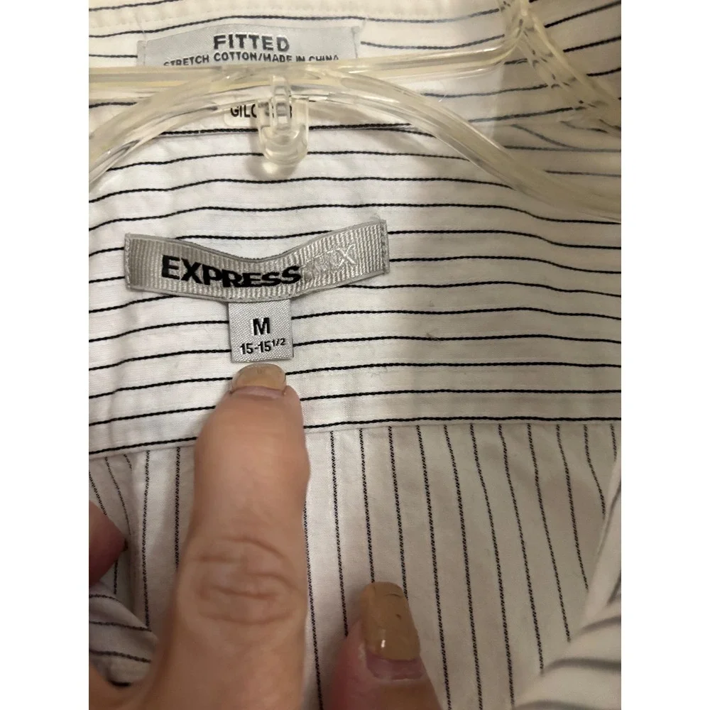 Express Fitted Stretch Cotton Pinstripe  Womens Med Career Casual Business - Picture 3 of 5